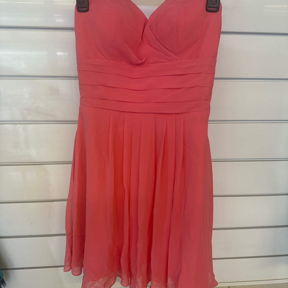 Bill Levkoff Coral Strapless Dress
